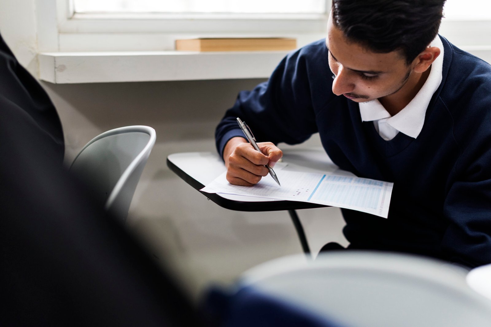 Student giving exam